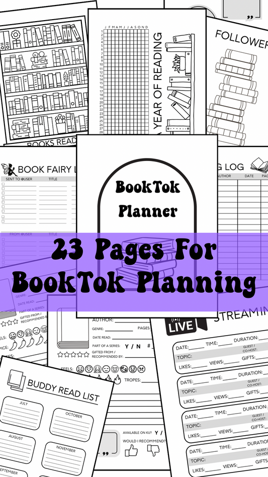 BookTok Planner - 23 unique pages for download - print or use digitally