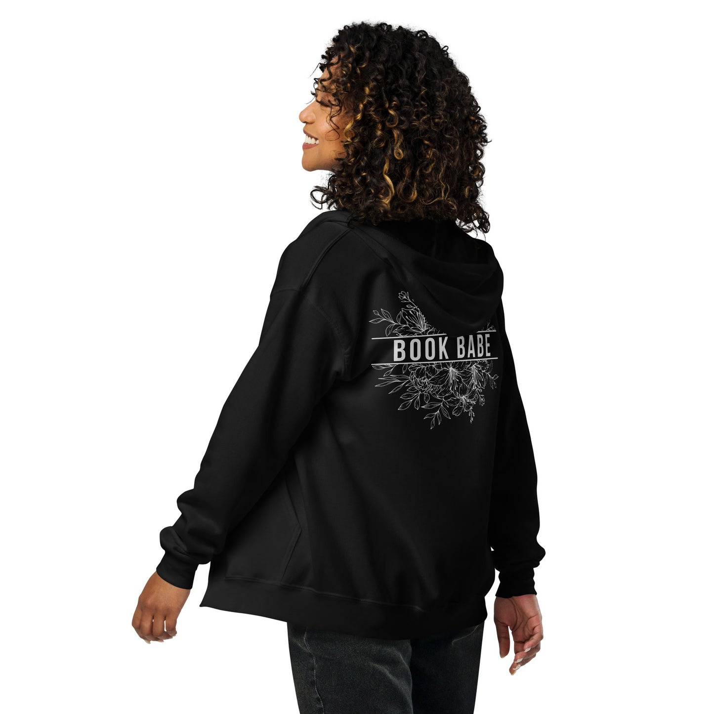 Book Babe Unisex heavy blend zip hoodie - Ink Black