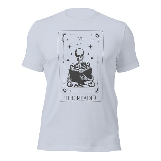 The Reader Tarot Card Unisex t-shirt -- Powder Blue and Slate