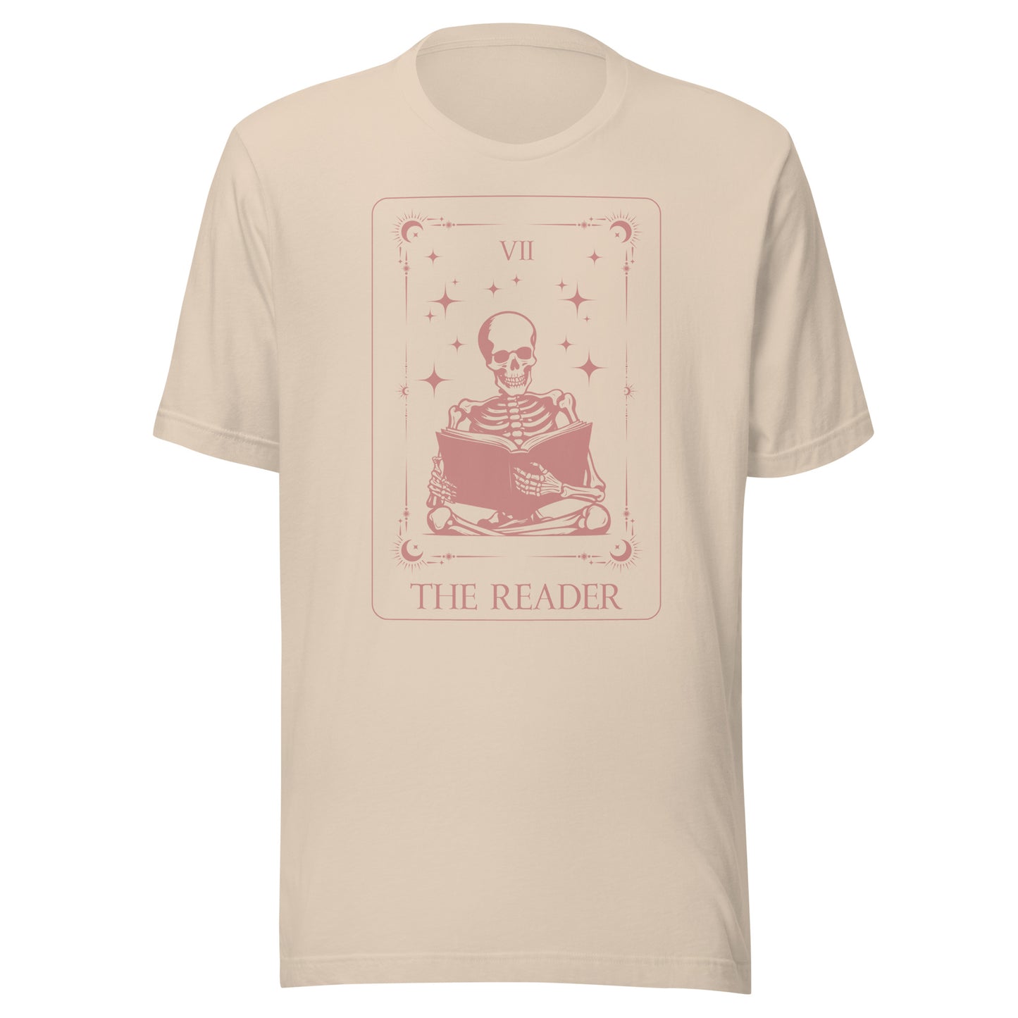 The Reader Tarot Card Unisex t-shirt - Dusty Rose and Sand