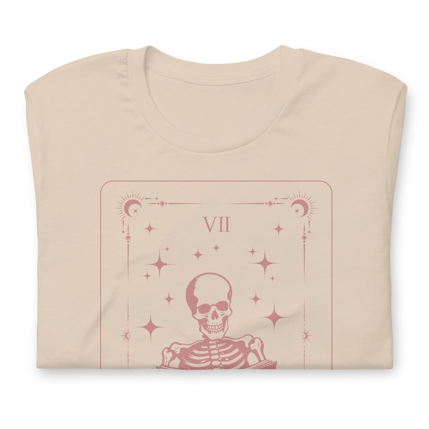 The Reader Tarot Card Unisex t-shirt - Dusty Rose and Sand