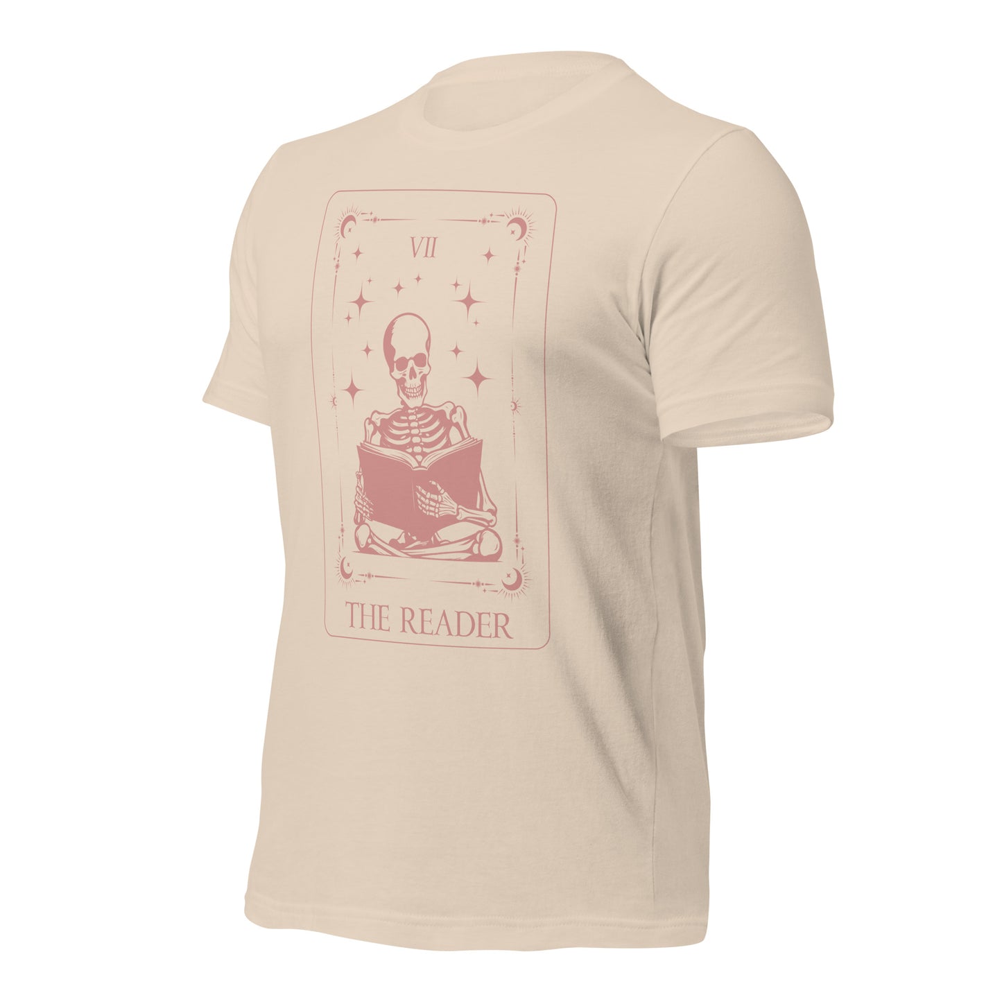 The Reader Tarot Card Unisex t-shirt - Dusty Rose and Sand