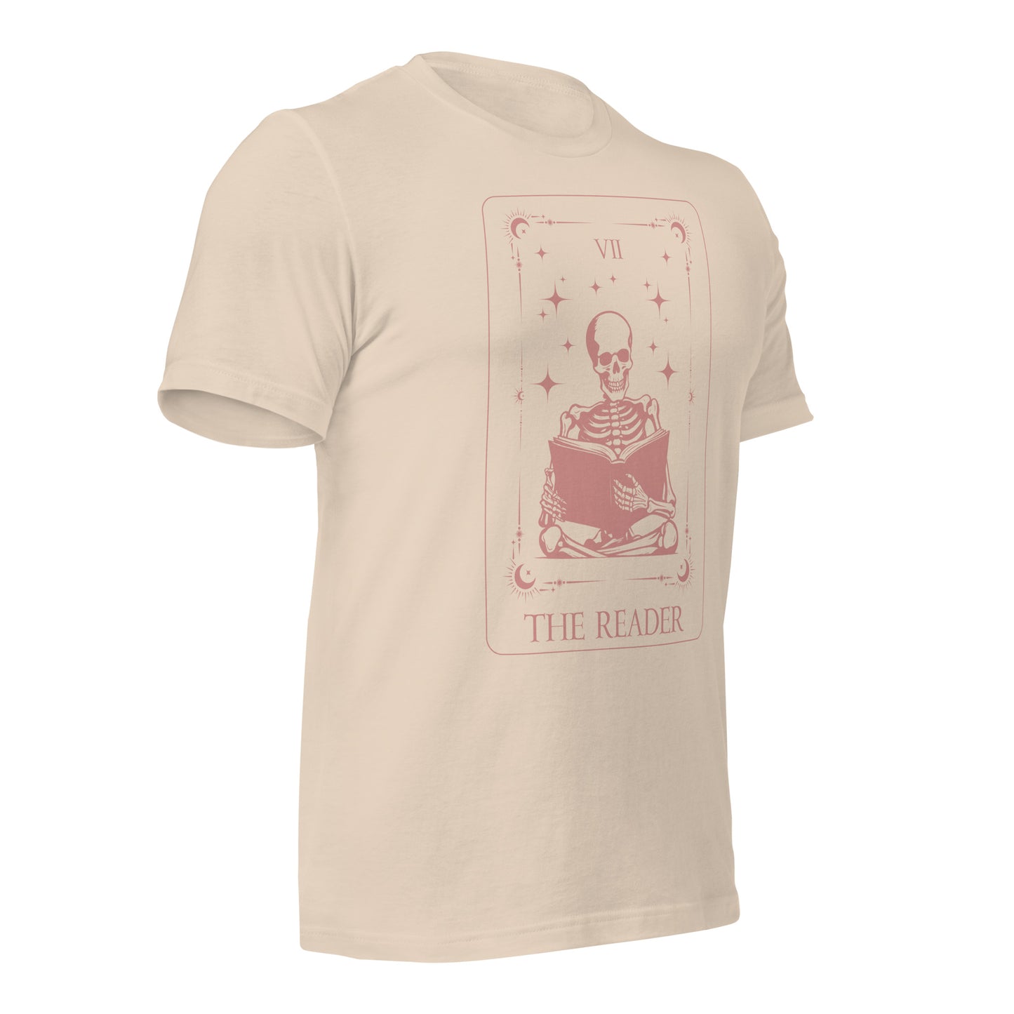 The Reader Tarot Card Unisex t-shirt - Dusty Rose and Sand