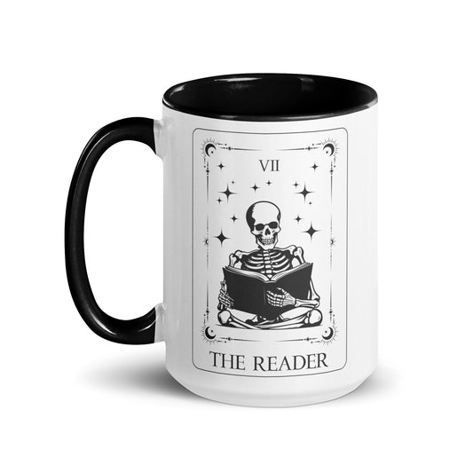 The Reader Tarot Card Mug in Black - Microwave & Dishwasher Safe