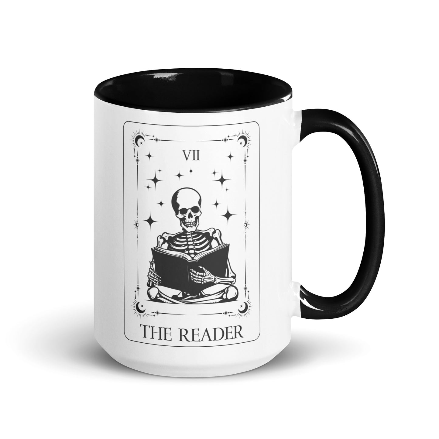 The Reader Tarot Card Mug in Black - Microwave & Dishwasher Safe